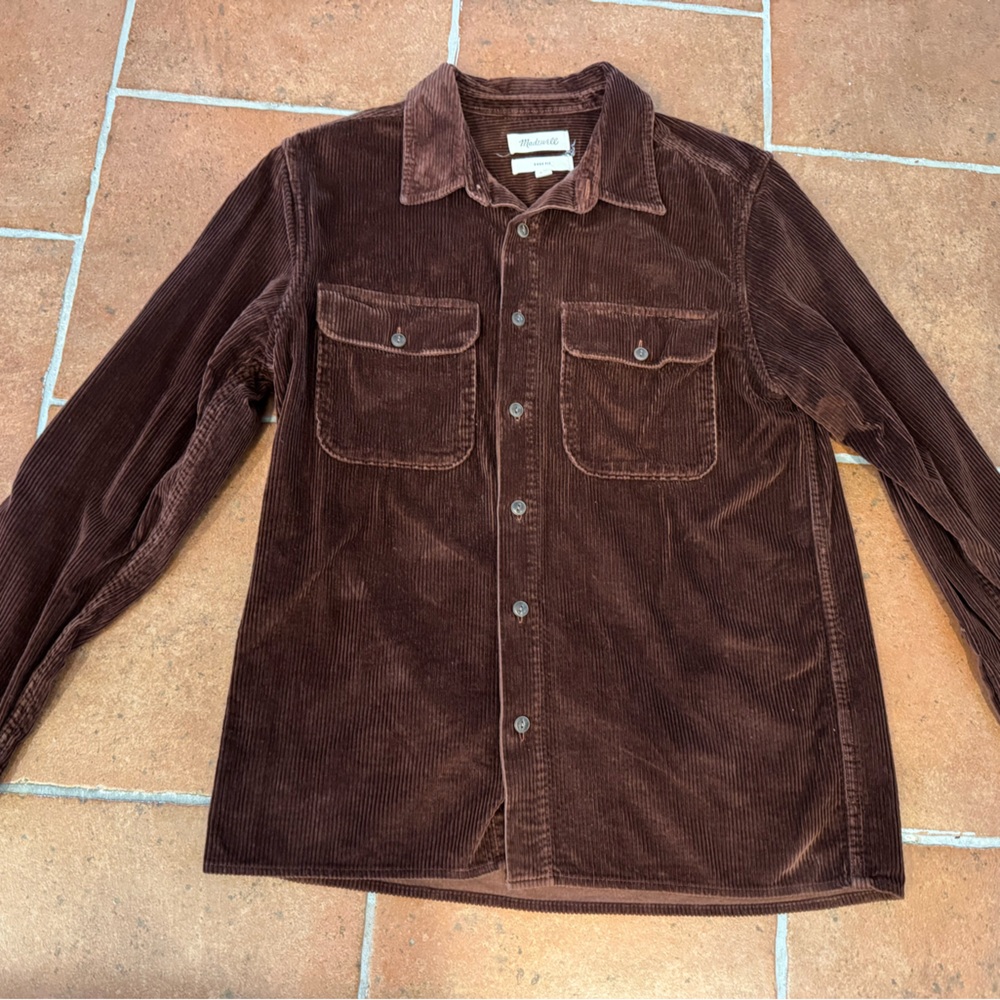Excellent Condition! Madewell Chocolate Corduroy Easy Fit Shirt, mens XS